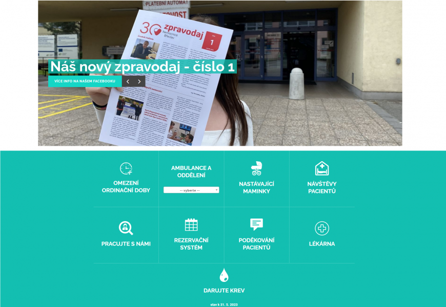 Vzhled nového webu Nemocnice Břeclav