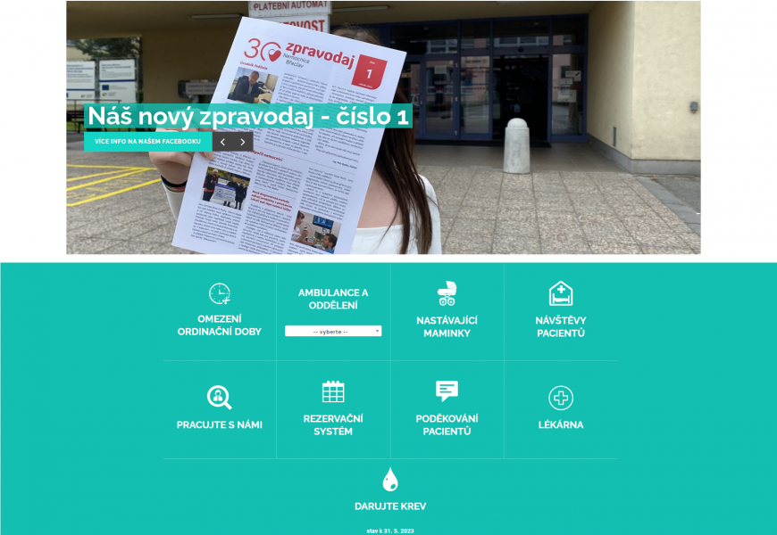 Web nemocnice v novém designu