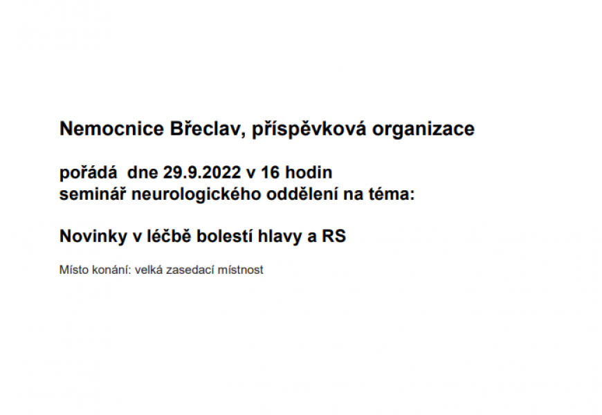 Seminář neurologického oddělení