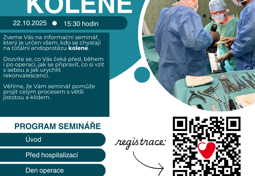 Semináře TEP kyčle a TEP kolene pro pacienty